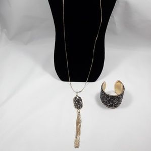I.N.C Gold Necklace and Cuff Bracelet Jewelry Set